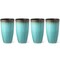 23.5"H Set of 4 Oversized Gradient Turquoise Faux Ceramic Tall Plastic Planter
